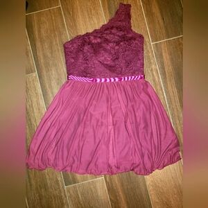 DAVID'S BRIDAL LACE DRESS ONE SHOULDER SZ 10